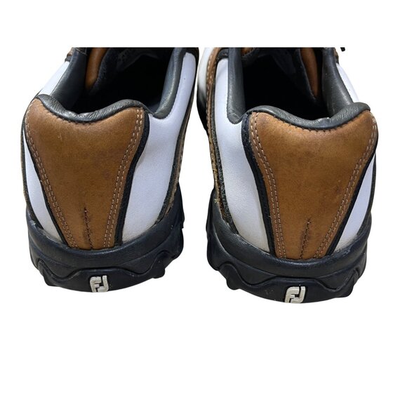 Footjoy Contour Golf Shoes Series White Brown Leather 54024 Mens 7M - Picture 5 of 10